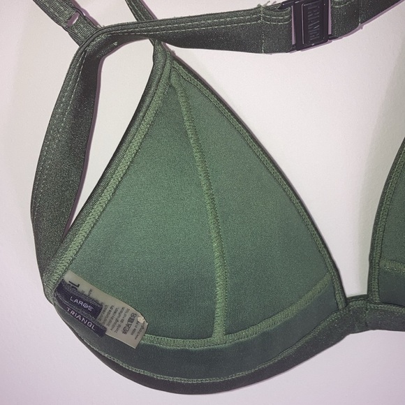 TRIANGL | Coco Crochet Neoprene Bikini Top in Green - Picture 9 of 16
